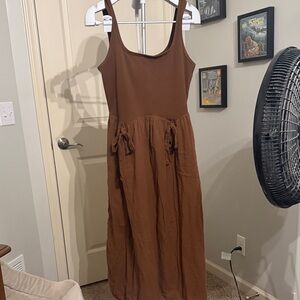 Aerie Chocolate Brown Midi Dress